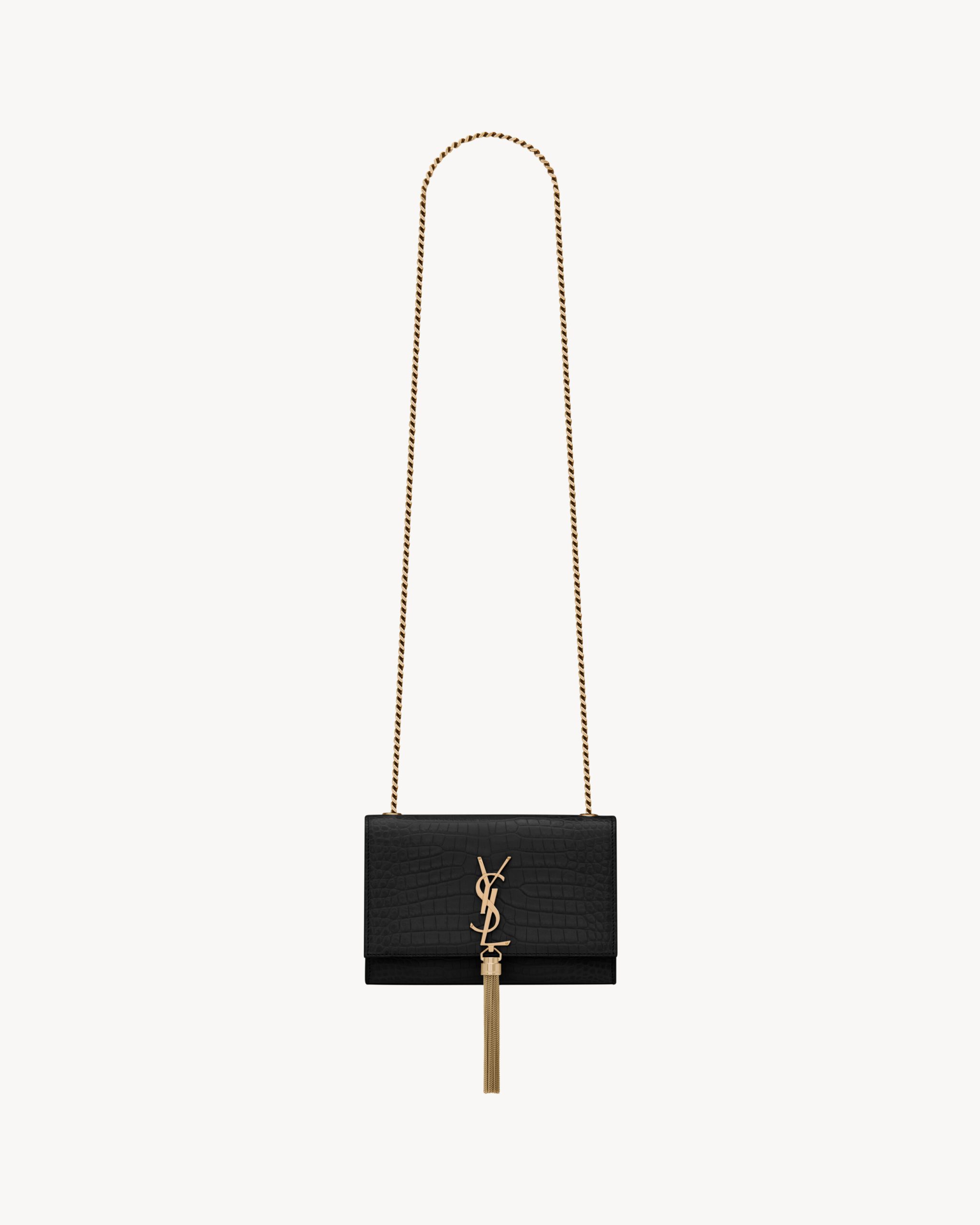 YSL KATE SMALL TASSEL IN CROCODILE-EMBOSSED LEATHER - Image 1